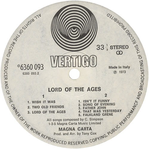 Magna Carta Lord Of The Ages - 1st vinyl LP album (LP record) Italian GNCLPLO469587
