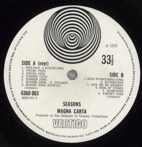 Magna Carta Seasons - 1st vinyl LP album (LP record) UK GNCLPSE410203
