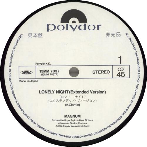 Magnum Lonely Night 12" vinyl single (12 inch record / Maxi-single) Japanese MAG12LO188764