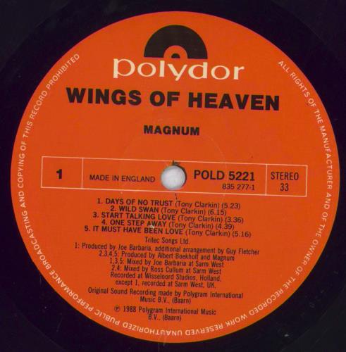 Magnum Wings Of Heaven - VG vinyl LP album (LP record) UK MAGLPWI827891