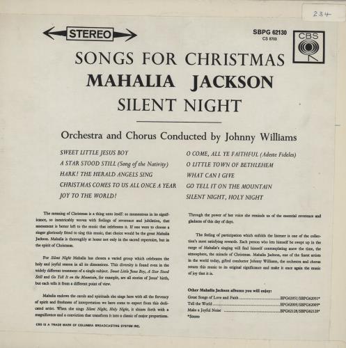Mahalia Jackson Silent Night vinyl LP album (LP record) UK MJKLPSI761665