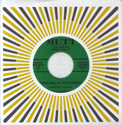 Majjestee's Take Back All Those Things 7" vinyl single (7 inch record / 45) US 8CQ07TA854364