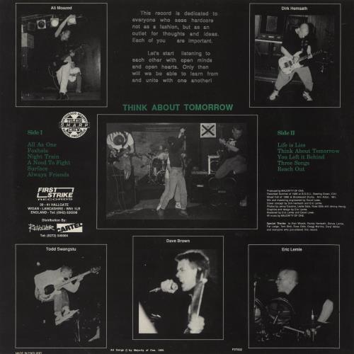 Majority Of One Think About Tomorrow vinyl LP album (LP record) UK 6ZLLPTH863003