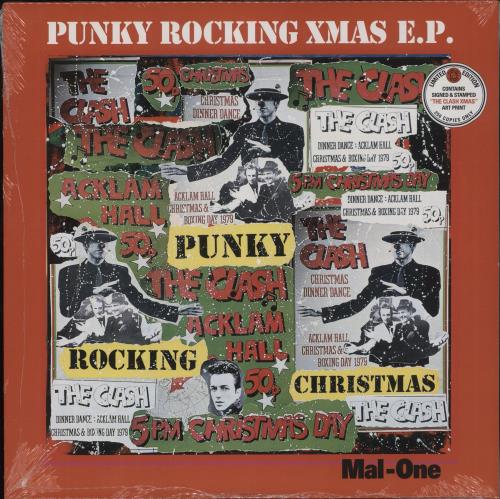 MAL-ONE Punky Rocking Xmas EP - CLASH sleeve & art print 12" vinyl single (12 inch record / Maxi-single) UK 3ZO12PU879080
