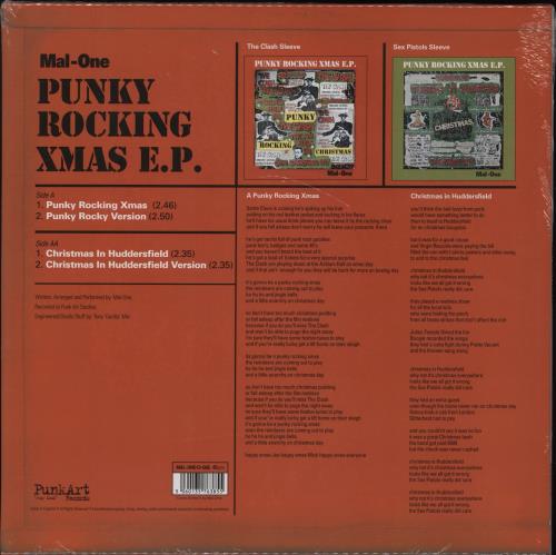 MAL-ONE Punky Rocking Xmas EP - CLASH sleeve & art print 12" vinyl single (12 inch record / Maxi-single) UK 3ZO12PU879080