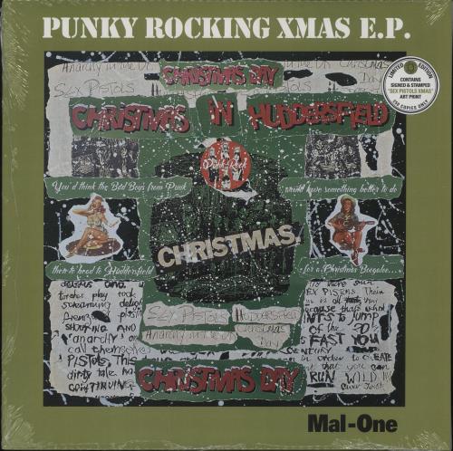 MAL-ONE Punky Rocking Xmas EP - SEX PISTOLS sleeve & art print 12" vinyl single (12 inch record / Maxi-single) UK 3ZO12PU879082