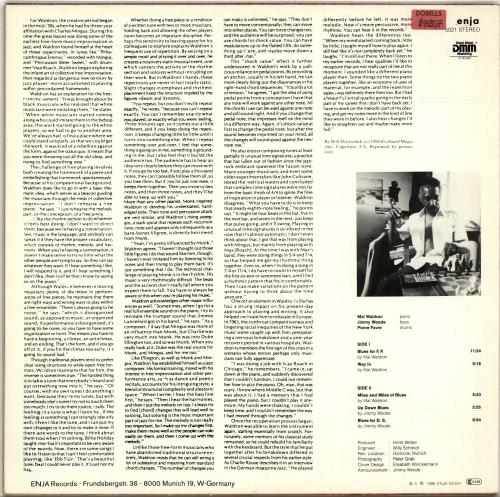 Mal Waldron Plays The Blues vinyl LP album (LP record) German M/WLPPL693776