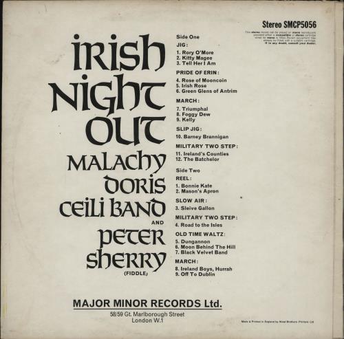 Malachy Doris Ceili Band Irish Night Out vinyl LP album (LP record) UK 253LPIR763518