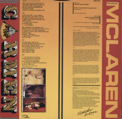 Malcolm McLaren Carmen [L'oiseau Rebelle] 12" vinyl single (12 inch record / Maxi-single) UK MAL12CA116784
