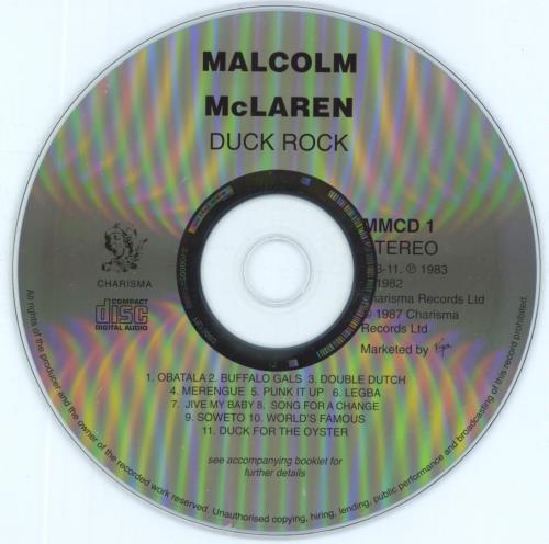 Malcolm McLaren Duck Rock CD album (CDLP) UK MALCDDU812600