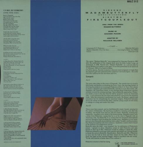 Malcolm McLaren Madam Butterfly 12" vinyl single (12 inch record / Maxi-single) UK MAL12MA92714