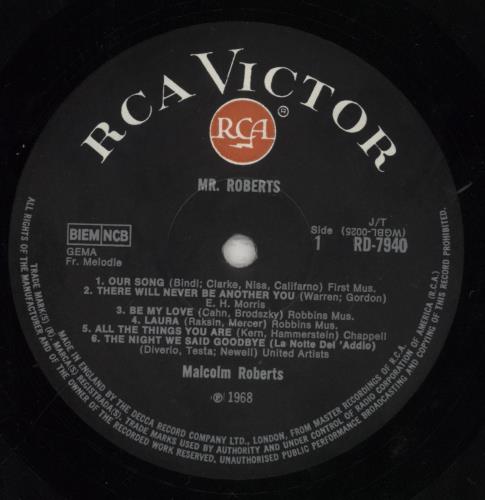 Malcolm Roberts Mr. Roberts vinyl LP album (LP record) UK 7MRLPMR711848