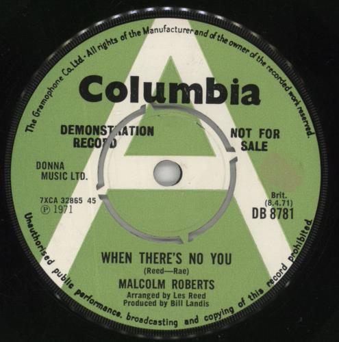 Malcolm Roberts When There's No You 7" vinyl single (7 inch record / 45) UK 7MR07WH860721