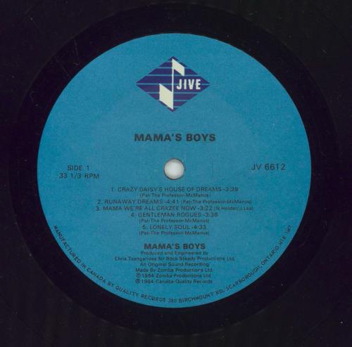 Mama's Boys Mama's Boys vinyl LP album (LP record) Canadian MAMLPMA607422
