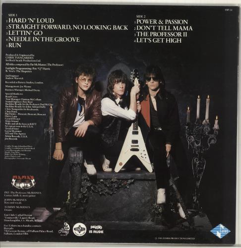 Mama's Boys Power And Passion + Merchandise Insert vinyl LP album (LP record) UK MAMLPPO703047