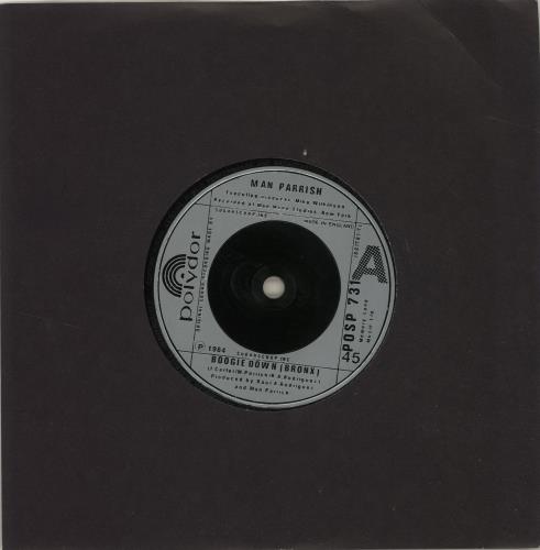 Man Parrish Boogie Down 7" vinyl single (7 inch record / 45) UK PRR07BO686716