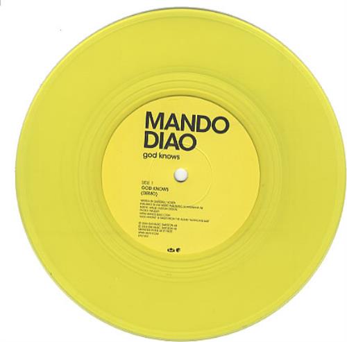 Mando Diao God Knows - Yellow Vinyl 7" vinyl single (7 inch record / 45) UK MDJ07GO326406
