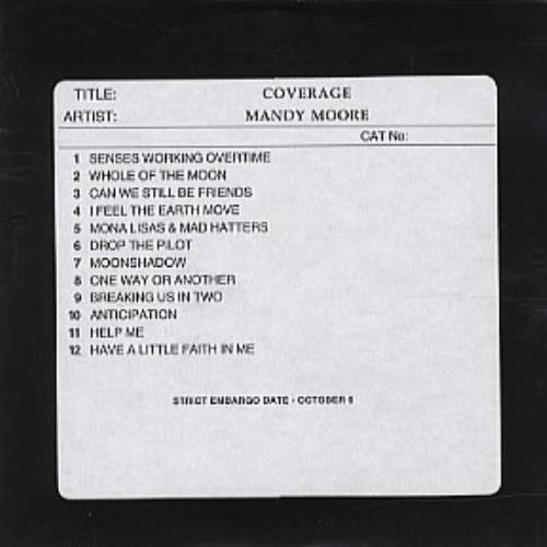 Mandy Moore Coverage CD-R acetate Australian MDMCRCO310375