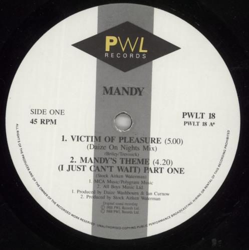 Mandy Smith Victim Of Pleasure 12" vinyl single (12 inch record / Maxi-single) UK MDY12VI46221