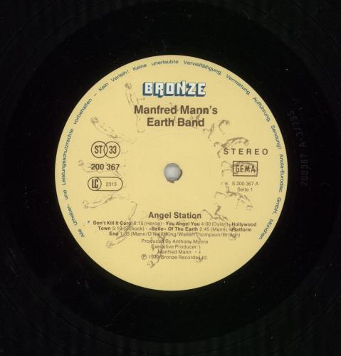 Manfred Mann's Earth Band Angel Station vinyl LP album (LP record) German 5EVLPAN792417