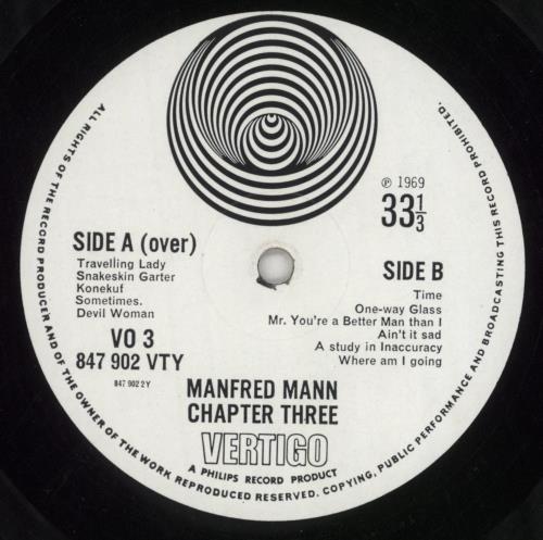 Manfred Mann Chapter Three - 1st - VG/EX vinyl LP album (LP record) UK MFMLPCH605440