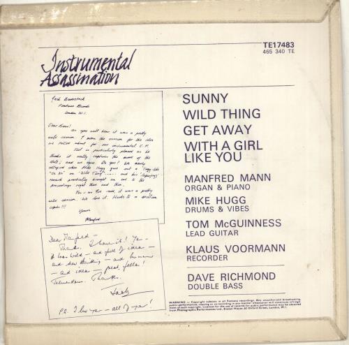 Manfred Mann Instrumental Assassination E.P. 7" vinyl single (7 inch record / 45) UK MFM07IN62071