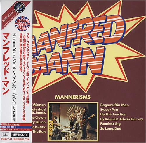Manfred Mann Mannerisms CD album (CDLP) Japanese MFMCDMA391753