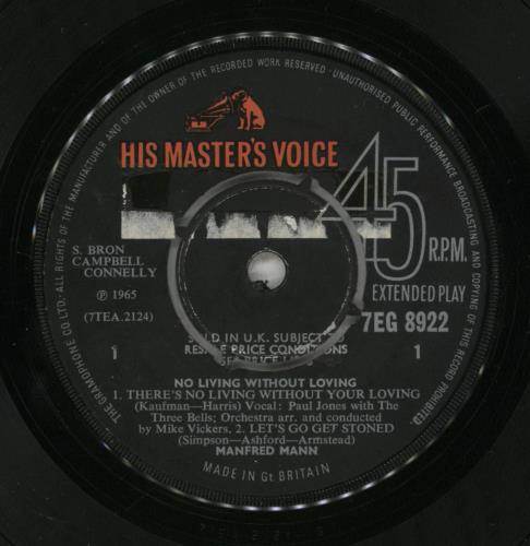 Manfred Mann No Living Without Loving EP - VG 7" vinyl single (7 inch record / 45) UK MFM07NO767251