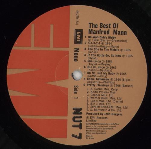 Manfred Mann The Best Of Manfred Mann vinyl LP album (LP record) UK MFMLPTH357817
