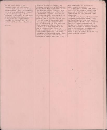 Manic Street Preachers Death Of A Polaroid - A Manics Family Album - Hardback book UK MASBKDE779817