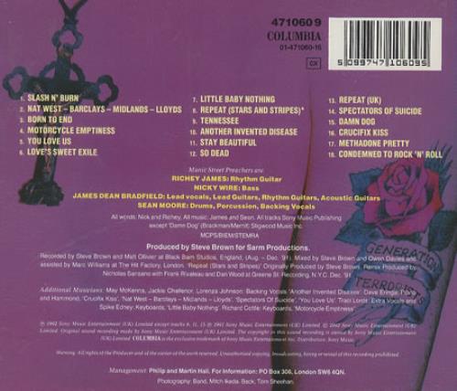 Manic Street Preachers Generation Terrorists - Stickered jewel case CD album (CDLP) UK MASCDGE07821