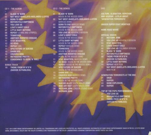 Manic Street Preachers Generation Terrorists: 20th Anniversary 3-disc CD/DVD Set UK MAS3DGE805041