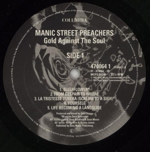Manic Street Preachers Gold Against The Soul - EX vinyl LP album (LP record) UK MASLPGO257109