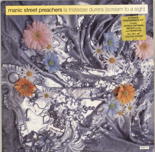 Manic Street Preachers La Tristesse Durera + Poster 12" vinyl single (12 inch record / Maxi-single) UK MAS12LA82306