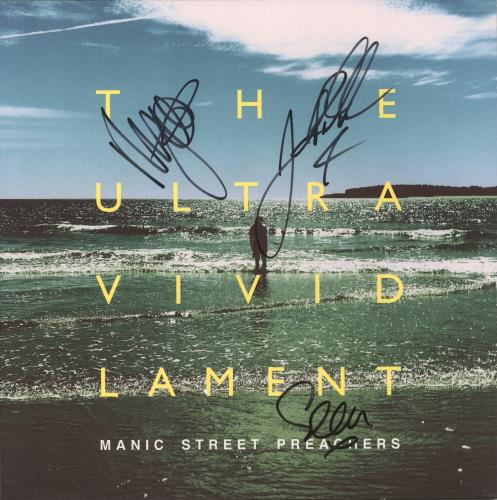 Manic Street Preachers The Ultra Vivid Lament - 180gm Yellow Vinyl - Autographed vinyl LP album (LP record) UK MASLPTH879502