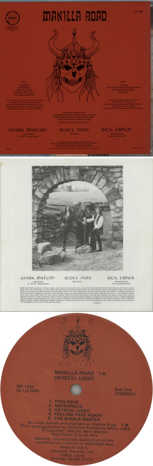 Manilla Road Crystal Logic US vinyl LP album (LP record) (610751)