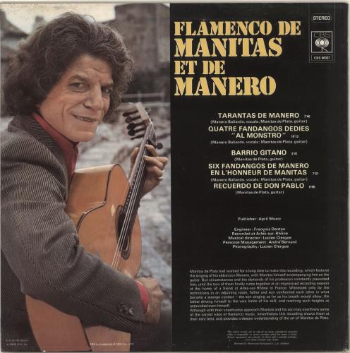 Manitas De Plata Flamenco De Manitas Et De Manero vinyl LP album (LP record) UK NL1LPFL714271