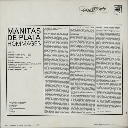 Manitas De Plata Hommages vinyl LP album (LP record) UK NL1LPHO638211