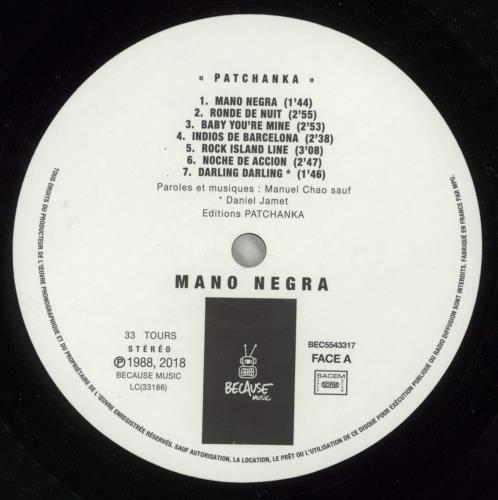 Mano Negra Patchanka vinyl LP album (LP record) French MNGLPPA874300