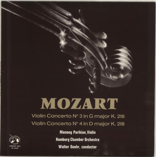 Manoug Parikian Mozart Violin Concertos vinyl LP album (LP record) UK QTNLPMO702067