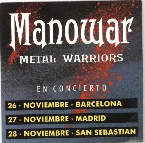 Manowar Metal Warriors 7" vinyl single (7 inch record / 45) Spanish MOW07ME703572