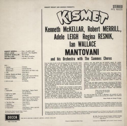 Mantovani Kismet vinyl LP album (LP record) UK MVQLPKI496857