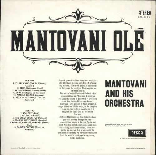 Mantovani Mantovani Ol� vinyl LP album (LP record) UK MVQLPMA718751