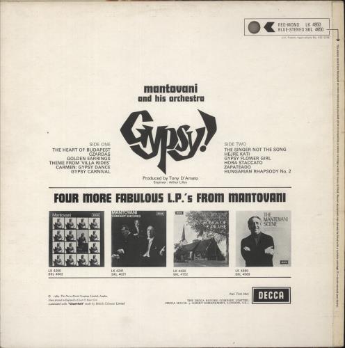 Mantovani Mantovani Plays Gypsy! vinyl LP album (LP record) UK MVQLPMA876000