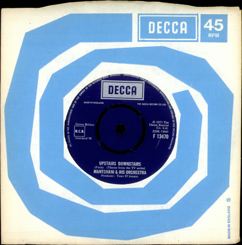 Mantovani Upstairs Downstairs 7" vinyl single (7 inch record / 45) UK MVQ07UP511443
