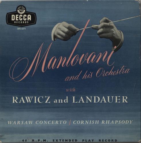 Mantovani Warsaw Concerto / Cornish Rhapsody 7" vinyl single (7 inch record / 45) UK MVQ07WA671517