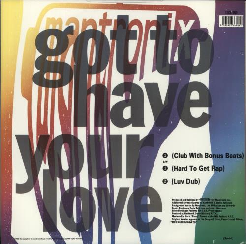 Mantronix Got To Have Your Love 12" vinyl single (12 inch record / Maxi-single) UK MAN12GO186589