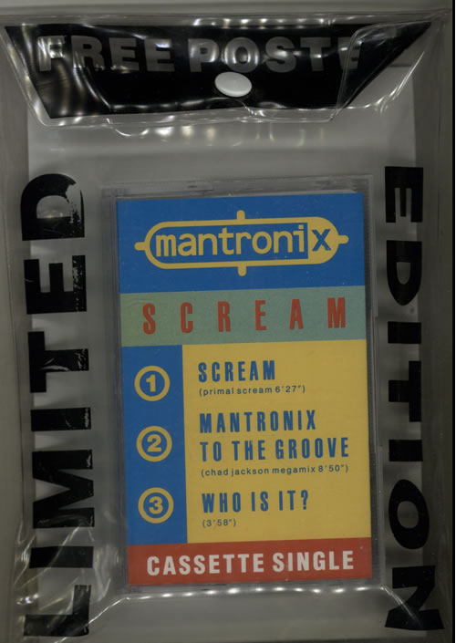Mantronix Scream + Poster cassette single UK MANCSSC641625