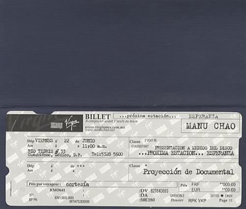 Manu Chao Proxima Estacion... Esperanza memorabilia Mexican UCAMMPR326675
