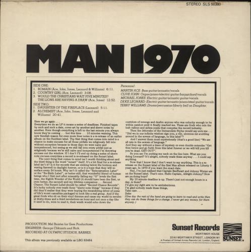 Man 1970 vinyl LP album (LP record) UK M-NLP429605